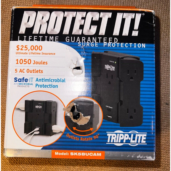 NEW Tripp Lite Protect It Surge Protector 5 Outlets Direct Plug In Wall Design - Picture 1 of 6